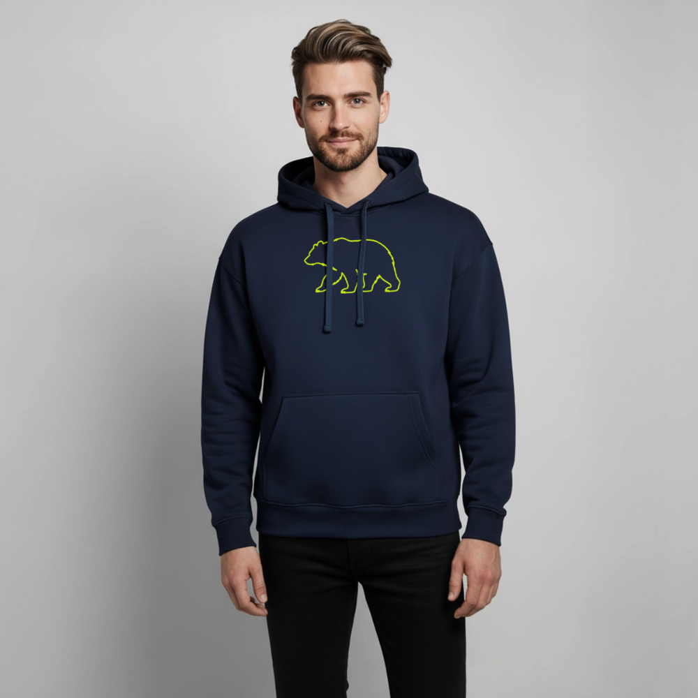 Oversized Unisex Hoodie: Bear neon - Navy