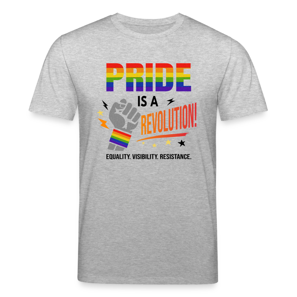 Pride is a Revolution | Unisex Bio T-Shirt - Grau meliert