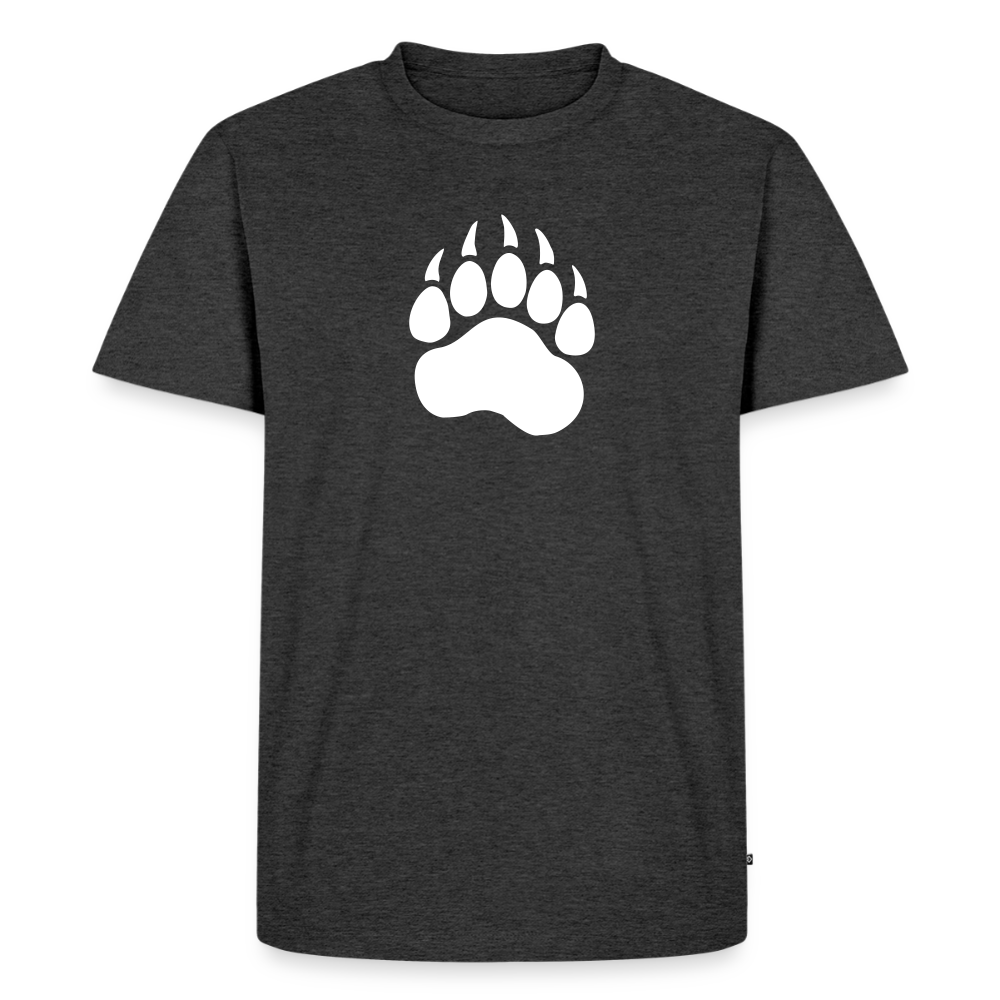 Bear Paw white | Männer Premium T-Shirt - Anthrazit meliert