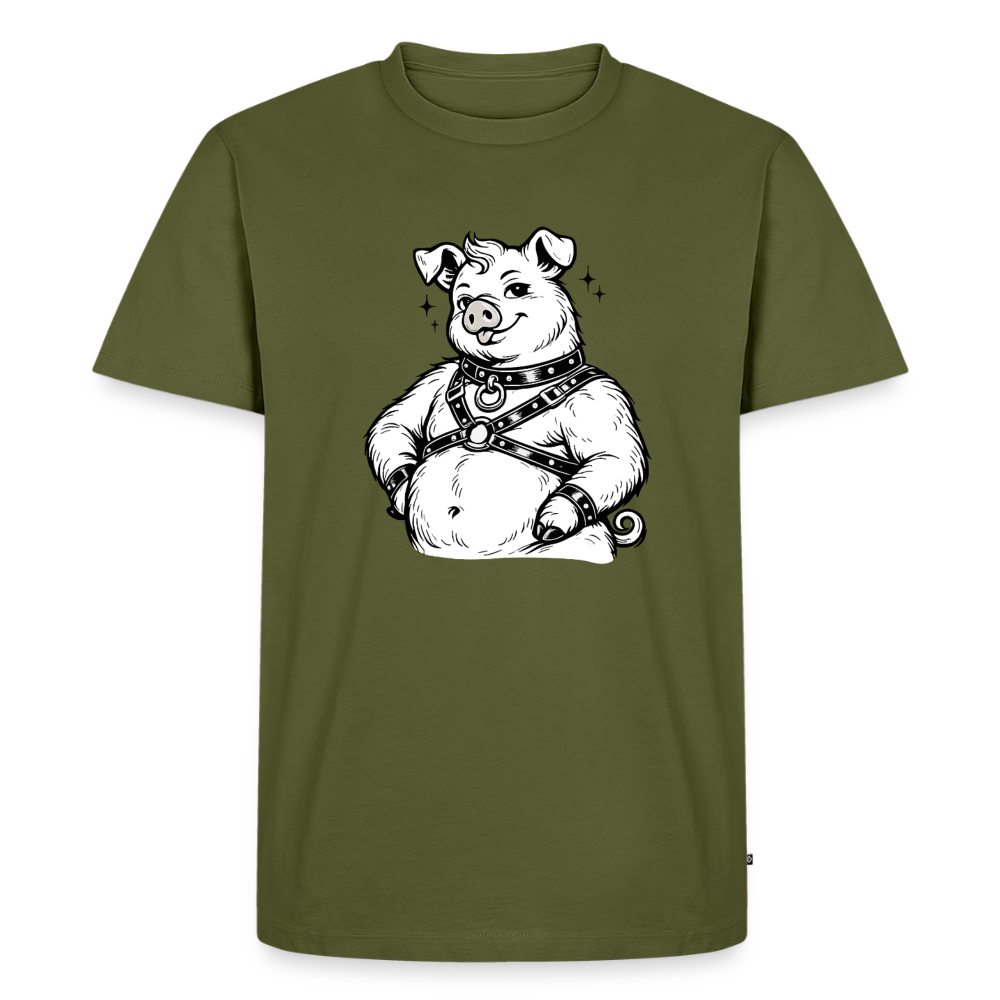 Piglet in Harness | Männer Premium T-Shirt - Khaki