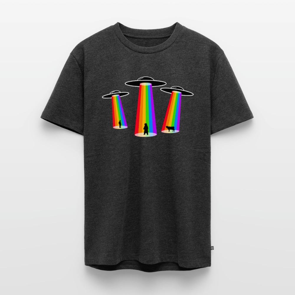 3 Gay UFOs - Galactic Pride Abduction | Premium T-Shirt - Anthrazit meliert