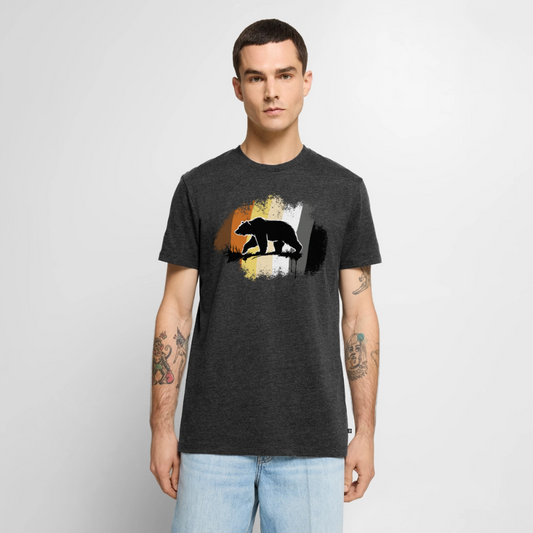 Men’s Premium T-Shirt: Black Bear on Bear Pride - Anthrazit meliert