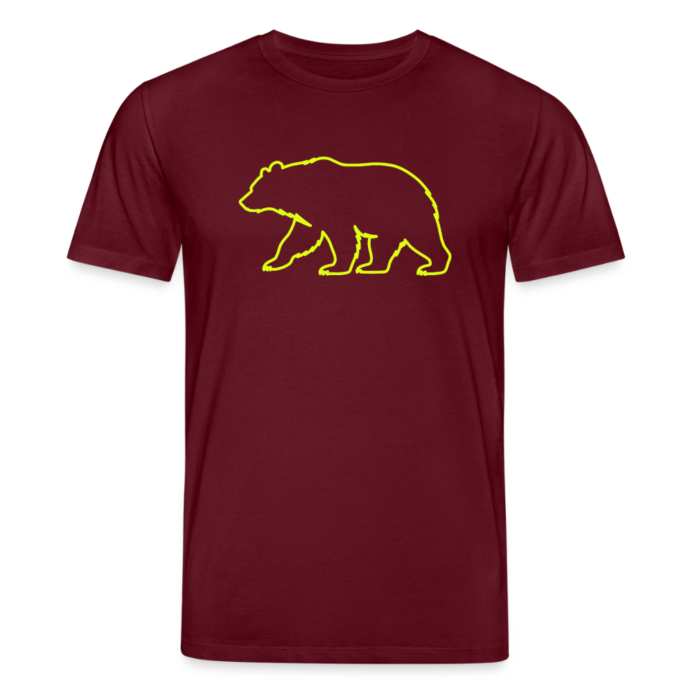 Bear Neon | Unisex Bio T-Shirt - Burgunderrot