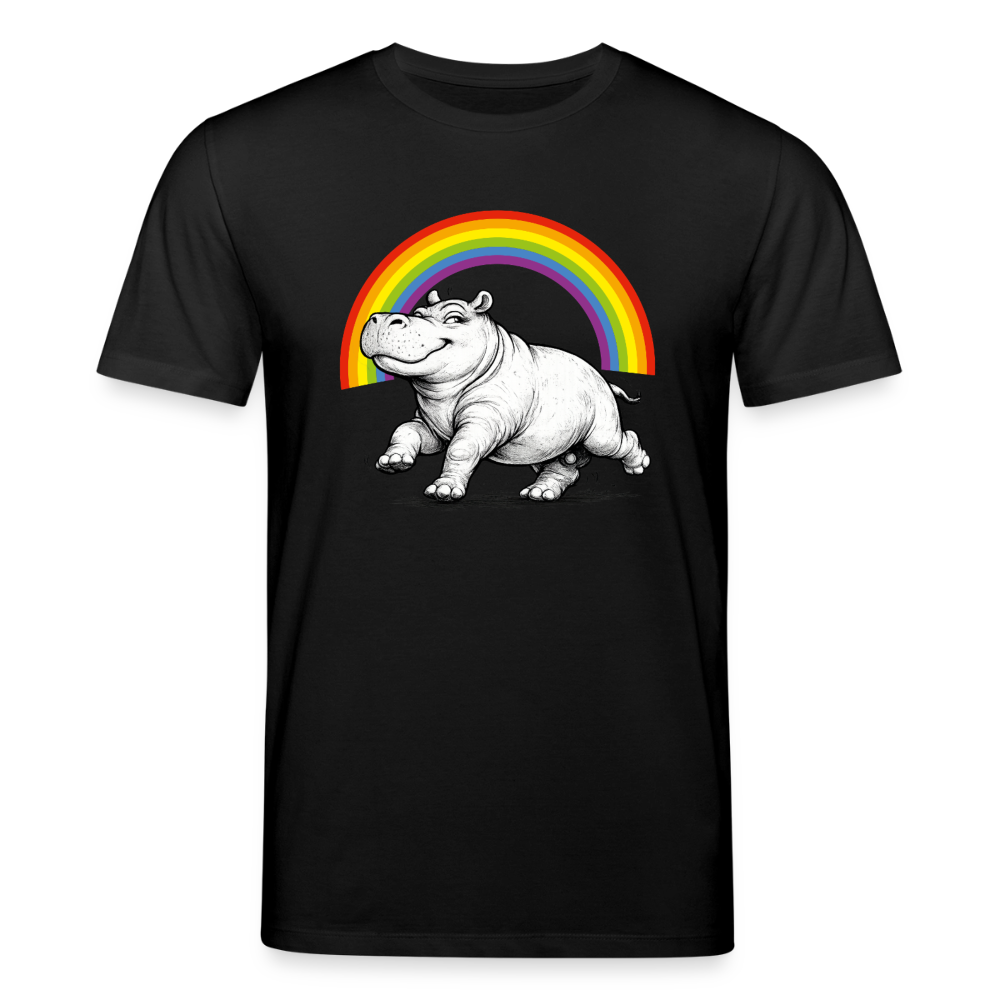 Nilpferd | Unisex Bio-T-Shirt - Schwarz