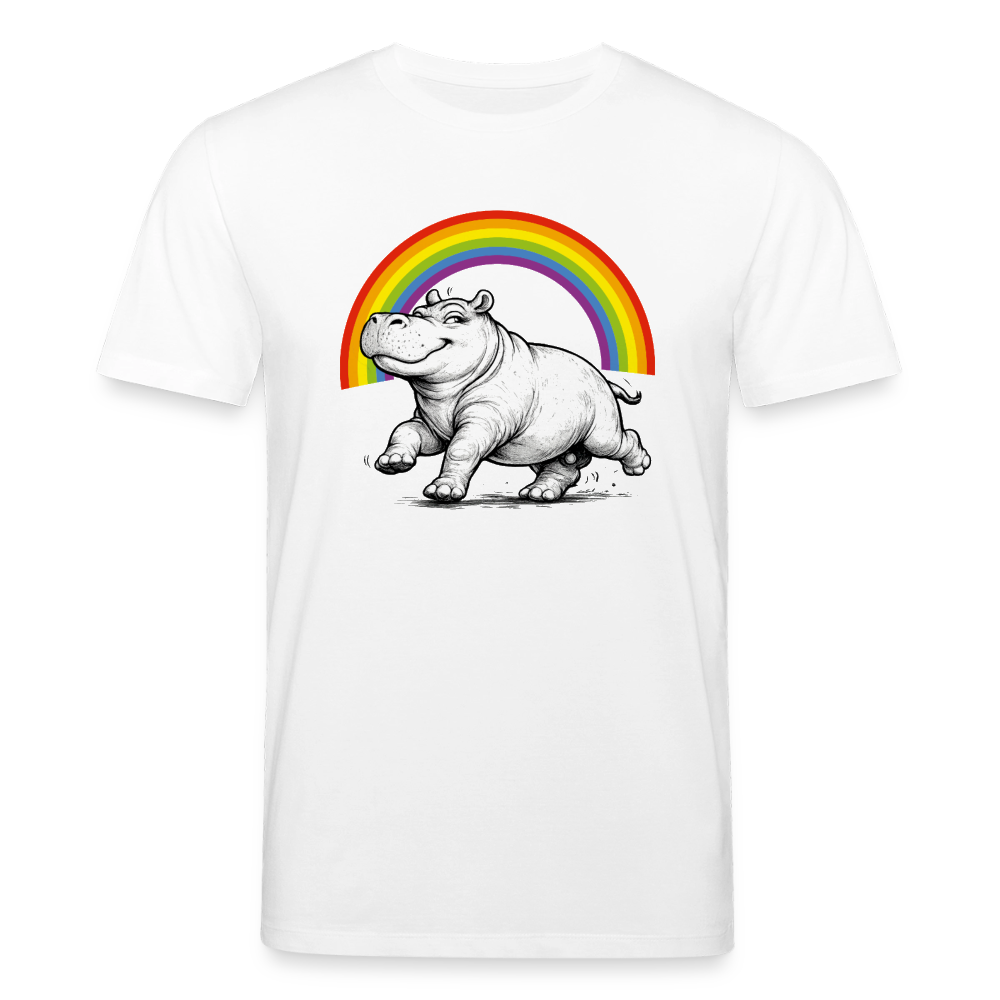 Nilpferd | Unisex Bio-T-Shirt - Weiß