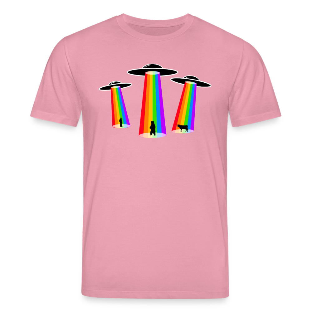 3 Gay UFOs - Galactic Pride Abduction | Unisex Bio T-Shirt - Lila Traum