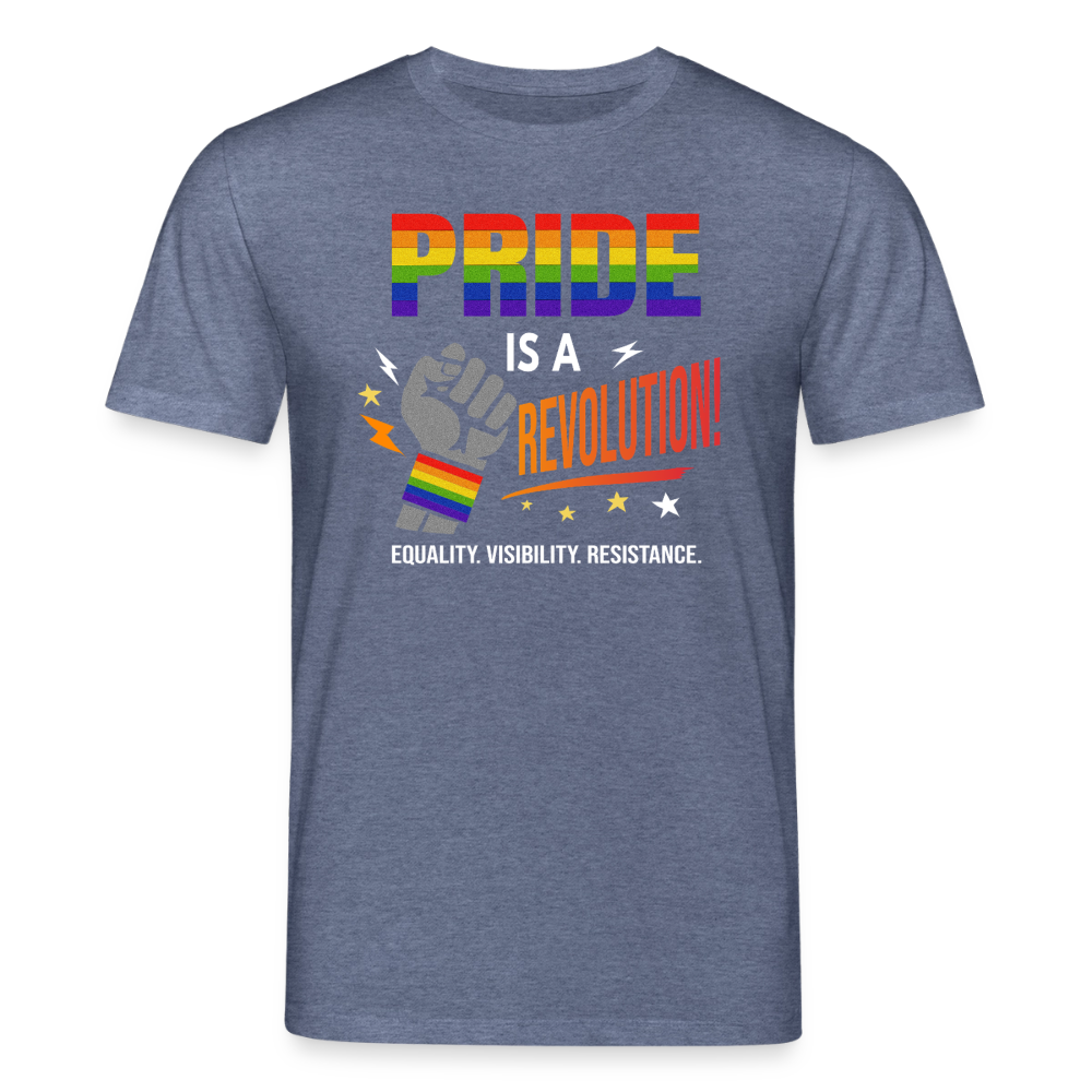 Pride is a Revolution 2 | Unisex Bio T-Shirt - Dunkelblau meliert