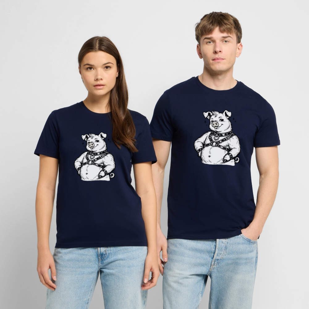 Piglet in Harness | Unisex Bio-T-Shirt - Navy