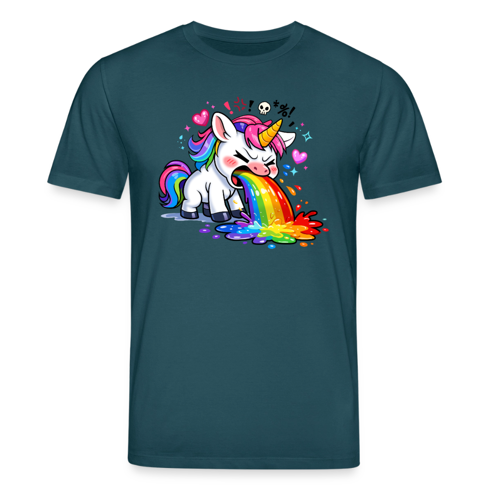 Kotzendes Einhorn / Puking Unicorn | Unisex Bio T-Shirt - Dunkles Petrol