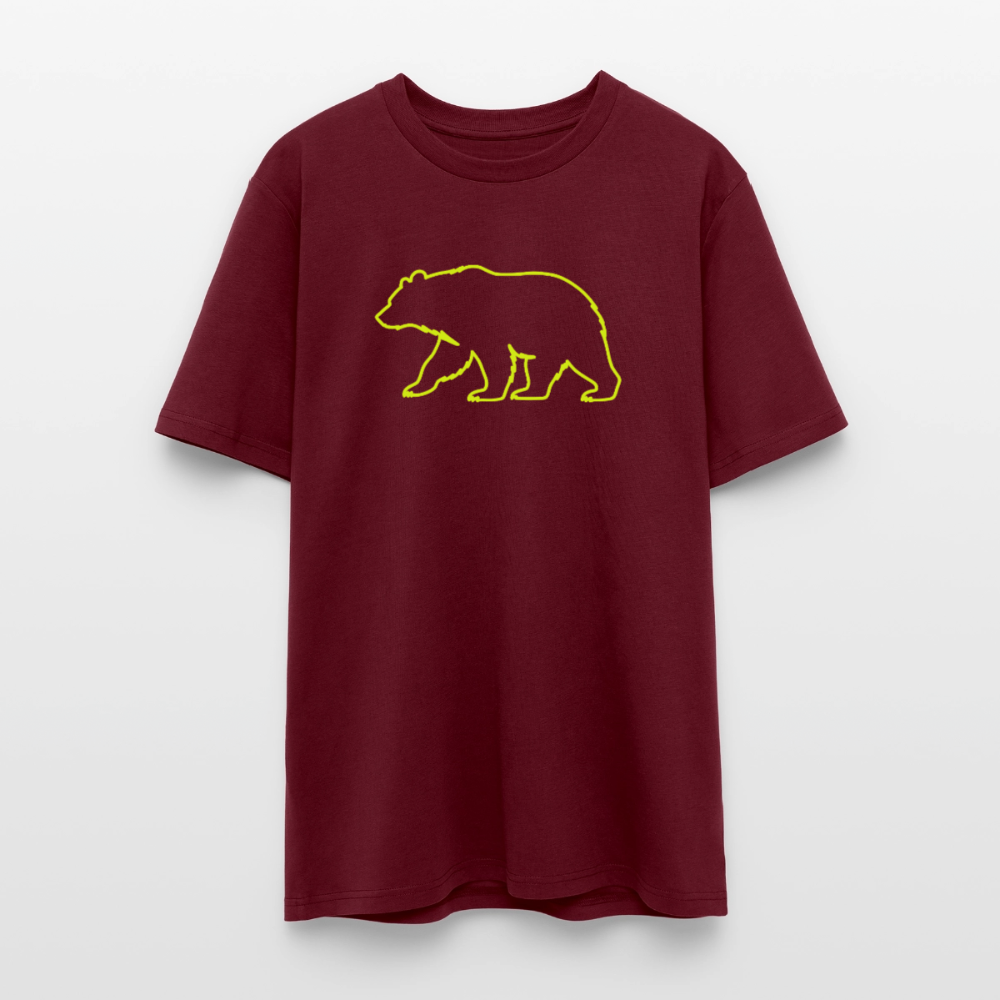 T-Shirt: Bear neon - Burgunderrot