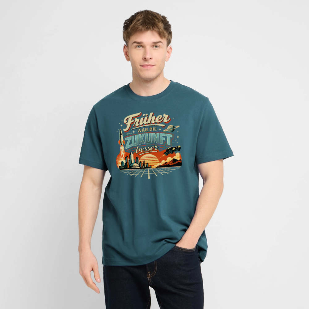 Früher war die Zukunft besser | Unisex Bio-T-Shirt - Dunkles Petrol