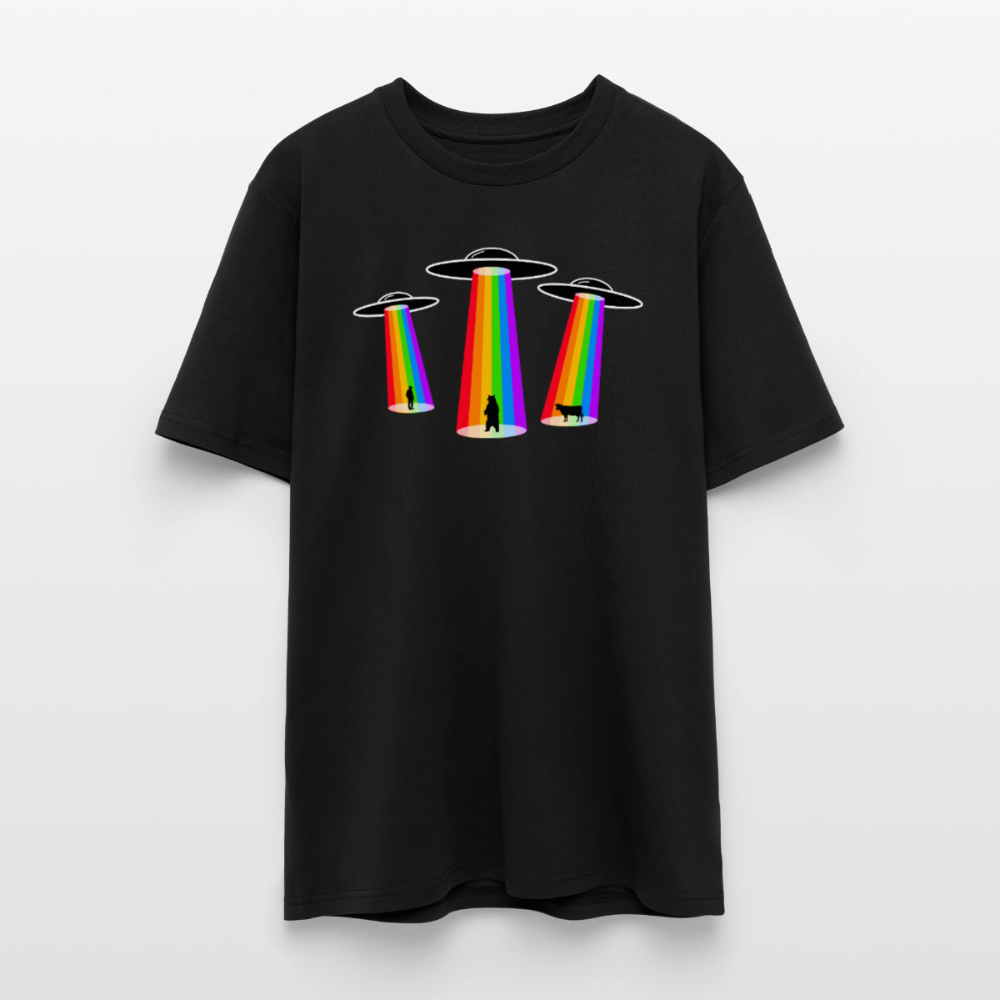 3 Gay UFOs - Galactic Pride Abduction | Unisex Bio T-Shirt - Schwarz
